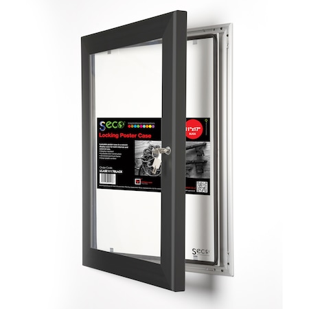 Seco Locking Poster Case, 11" x 17", Black LCASE1117BLACK